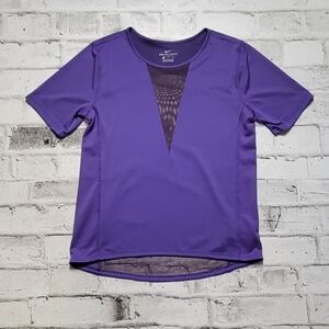 Nike Zonal Cooling Purple Mesh Back Athletic Tee Size L Lightweight Top